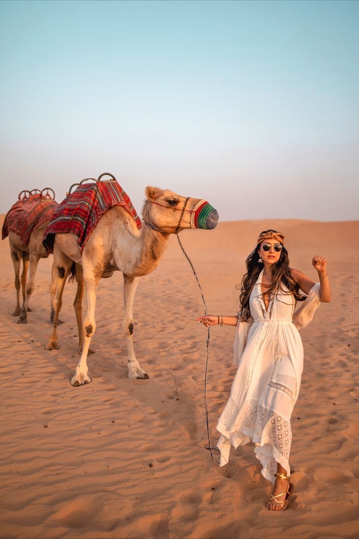 Desert safari with camels